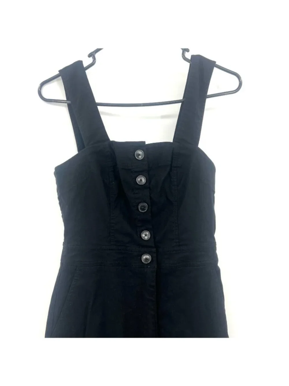 Maeve by Anthropologie The Colette Black Button Front Sleeveless Jumpsuit Size 6 - Picture 4 of 9